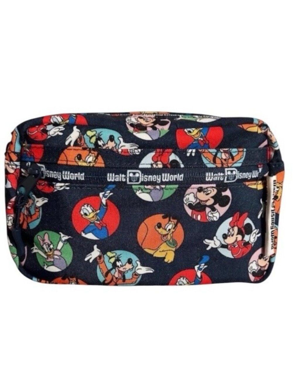 Disney Parks Mickey And Friends Canvas Belt Bag W Ear Holder Fanny Pack NEW